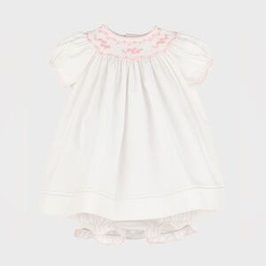 Luli & Me Newborn Smocked Dress Set